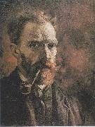 Vincent Van Gogh, Self Portrait with pipe